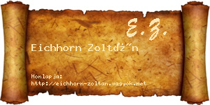 Eichhorn Zoltán névjegykártya